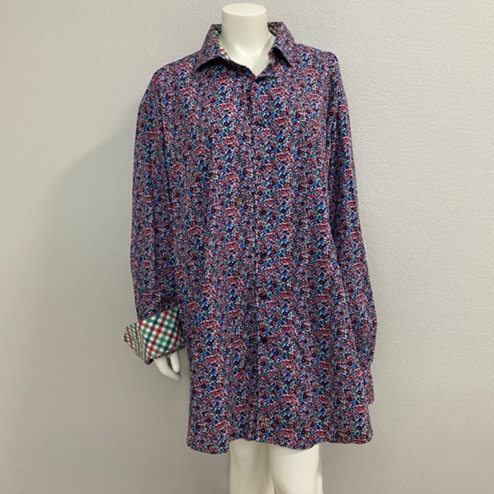 Thomas Dean Big and Tall Men’s Floral Shirt
